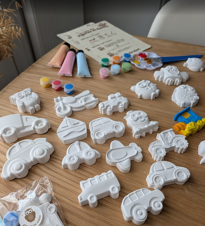 Détail palette et pinceaux